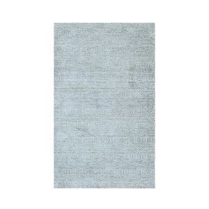 Beige/Brown Hand Knotted Wool Modern Modern Grass Rug, 2' x 4'